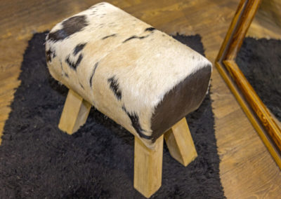 Cowhide Stool Cowboy Style Furniture for Classic Cabin